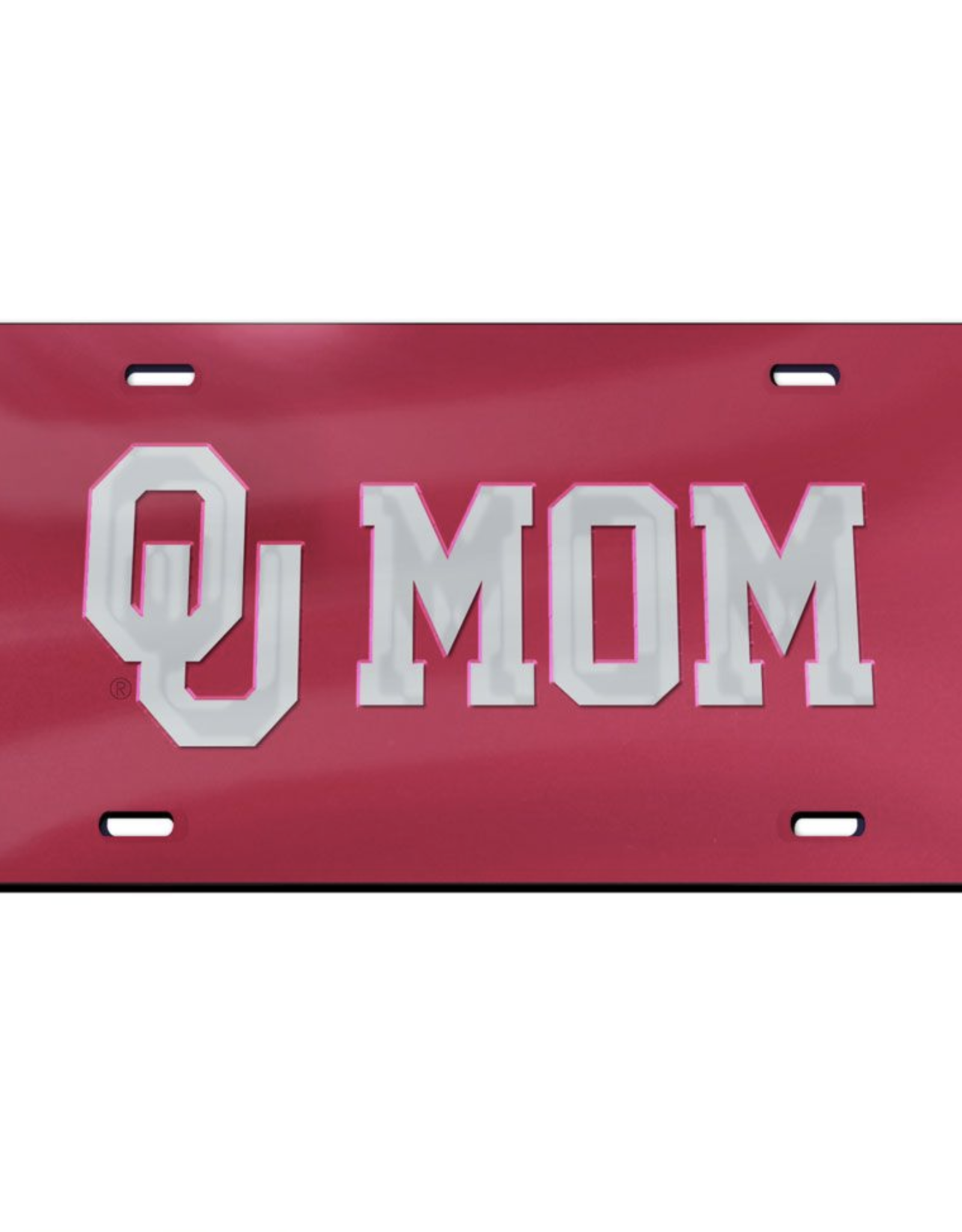 WinCraft OU Mom Silver/Crimson Mirrored License Plate