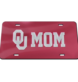 WinCraft OU Mom Silver/Crimson Mirrored License Plate
