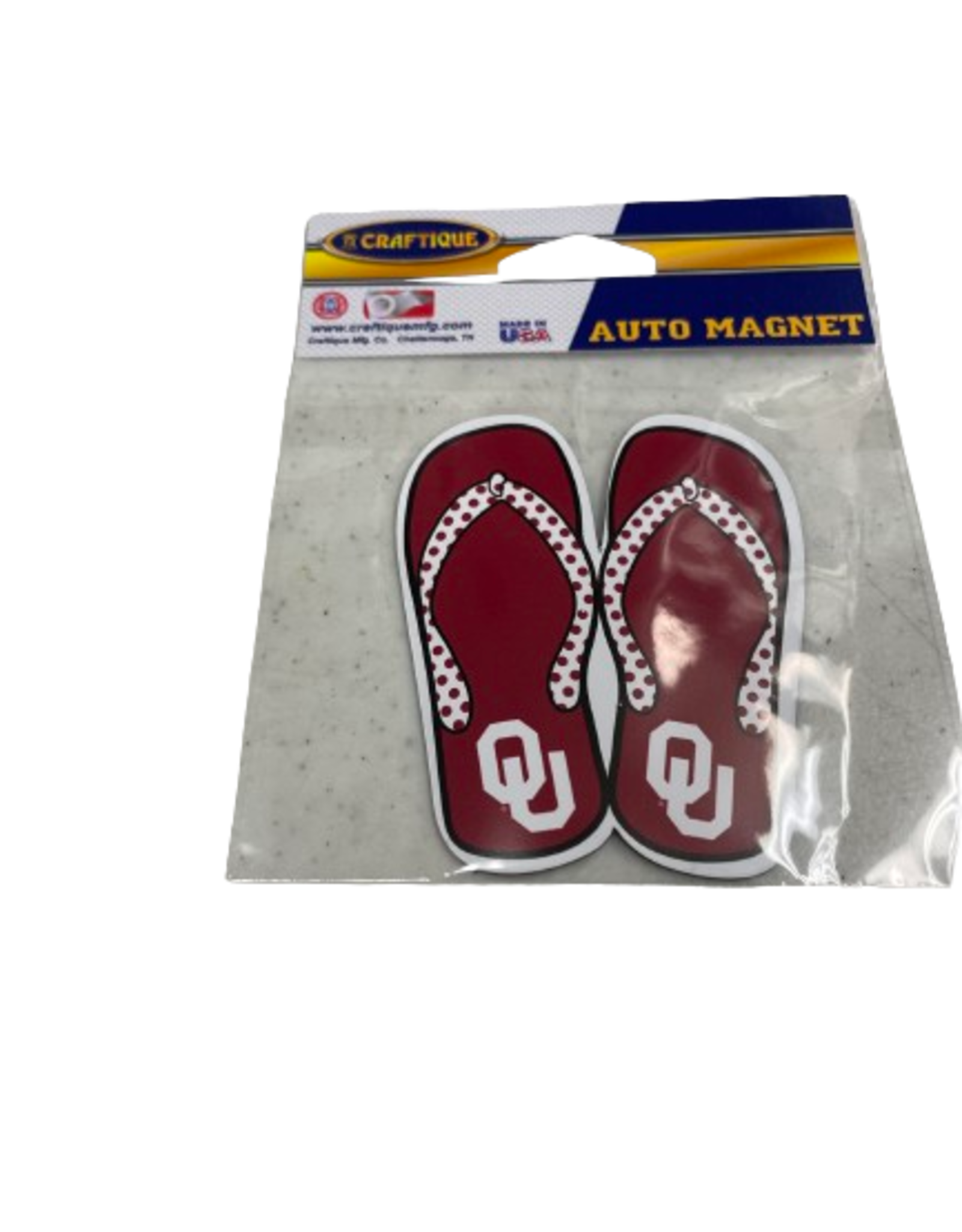 Craftique OU Flip Flop Magnets 3"
