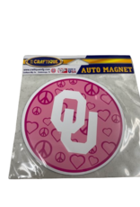 Craftique Pink Peace, Love OU Magnet 5"