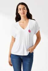 Tommy Bahama Women's Tommy Bahama OU White Kauai Jersey V-neck Tee
