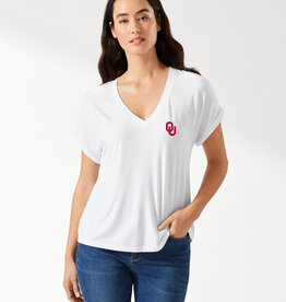 Tommy Bahama Women's Tommy Bahama OU White Kauai Jersey V-neck Tee