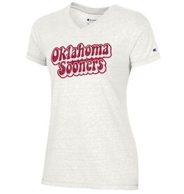 Champion Women's Oklahoma Sooners Cream Tri-Blend V-neck Tee