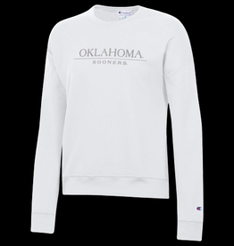 Champion Womens Oklahoma Sooners White/Silver Crew