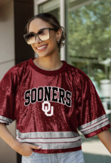 Gameday Couture Sooners OU Sparkle Crop Jersey