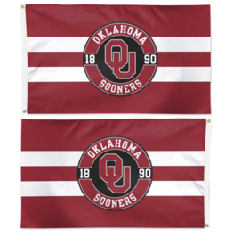 WinCraft OU Striped Applique Flag 3'x5'