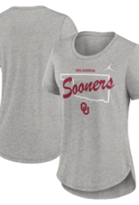 Jordan Womens Jordan Sooners State Outline Tee