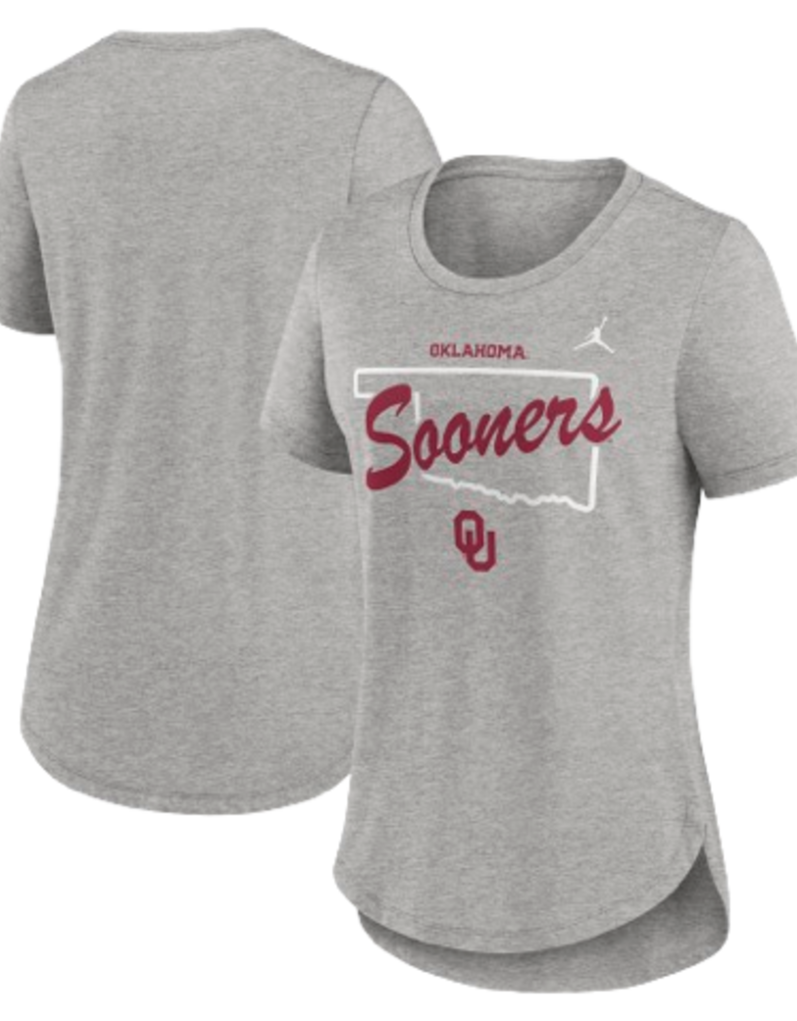 Jordan Womens Jordan Sooners State Outline Tee