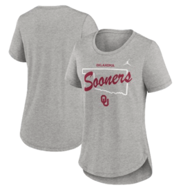 Jordan Womens Jordan Sooners State Outline Tee