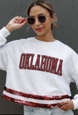 Gameday Couture Womens  Waist Length Shimmer Stripe Top