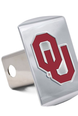 WinCraft Crimson OU on Chrome Hitch Cover