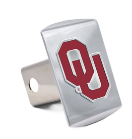 WinCraft Crimson OU on Chrome Hitch Cover