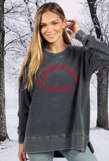 Chicka-d Womens High-Low Tunic Sweatshirt Charcoal