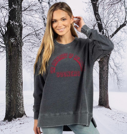 Chicka-d Womens High-Low Tunic Sweatshirt Charcoal