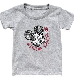 Blue 84 Toddler OU Scribble Mickey Heather Gray Cotton Tee