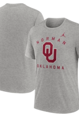 Jordan Men's Jordan Norman Oklahoma OU Gray Heather Triblend Tee Jordan Men's Jordan Norman Oklahoma OU Gray Heather Triblend Tee
