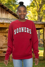 ZooZatz Unisex Sooners Applique Sweatshirt Crimson