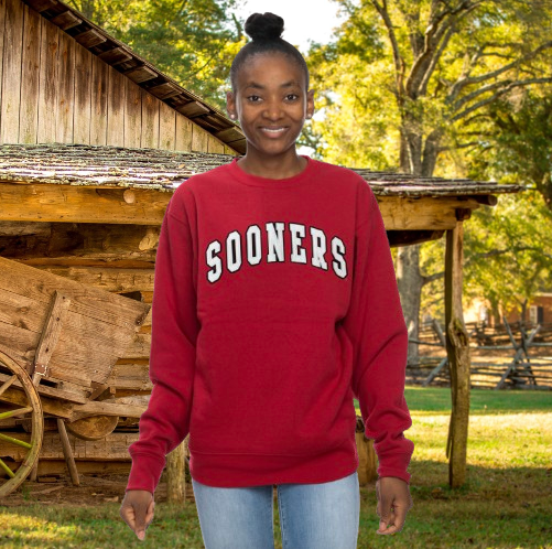 Unisex Sooners Applique Sweatshirt Crimson - Balfour of Norman