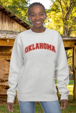 ZooZatz Unisex Oklahoma Chenille Applique Sweatshirt Oatmeal