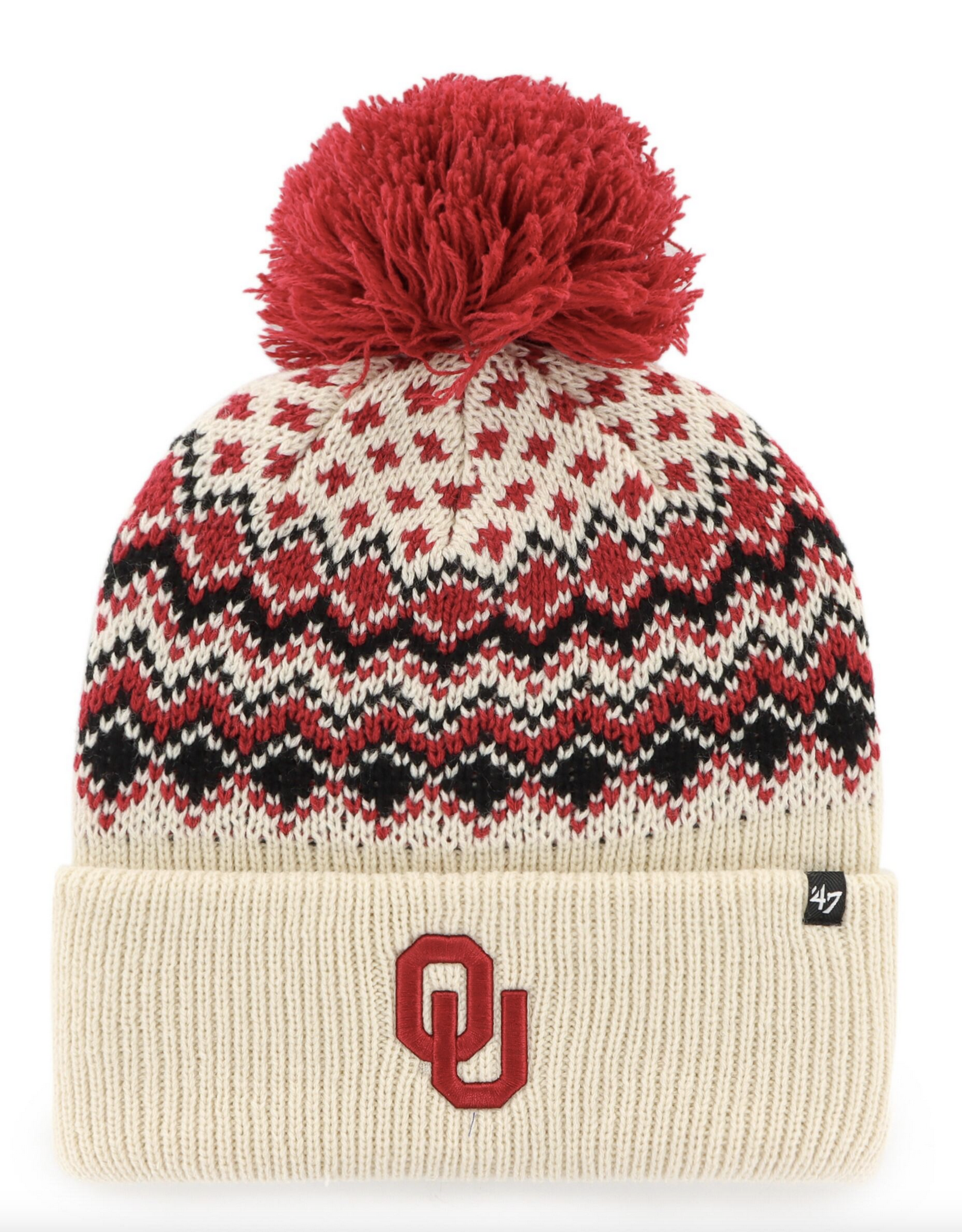 '47 Brand Oklahoma Sooners Natural Elsa '47 Cuff Knit w/ Pom