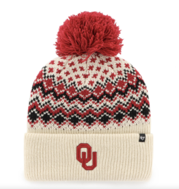 '47 Brand Oklahoma Sooners Natural Elsa '47 Cuff Knit w/ Pom
