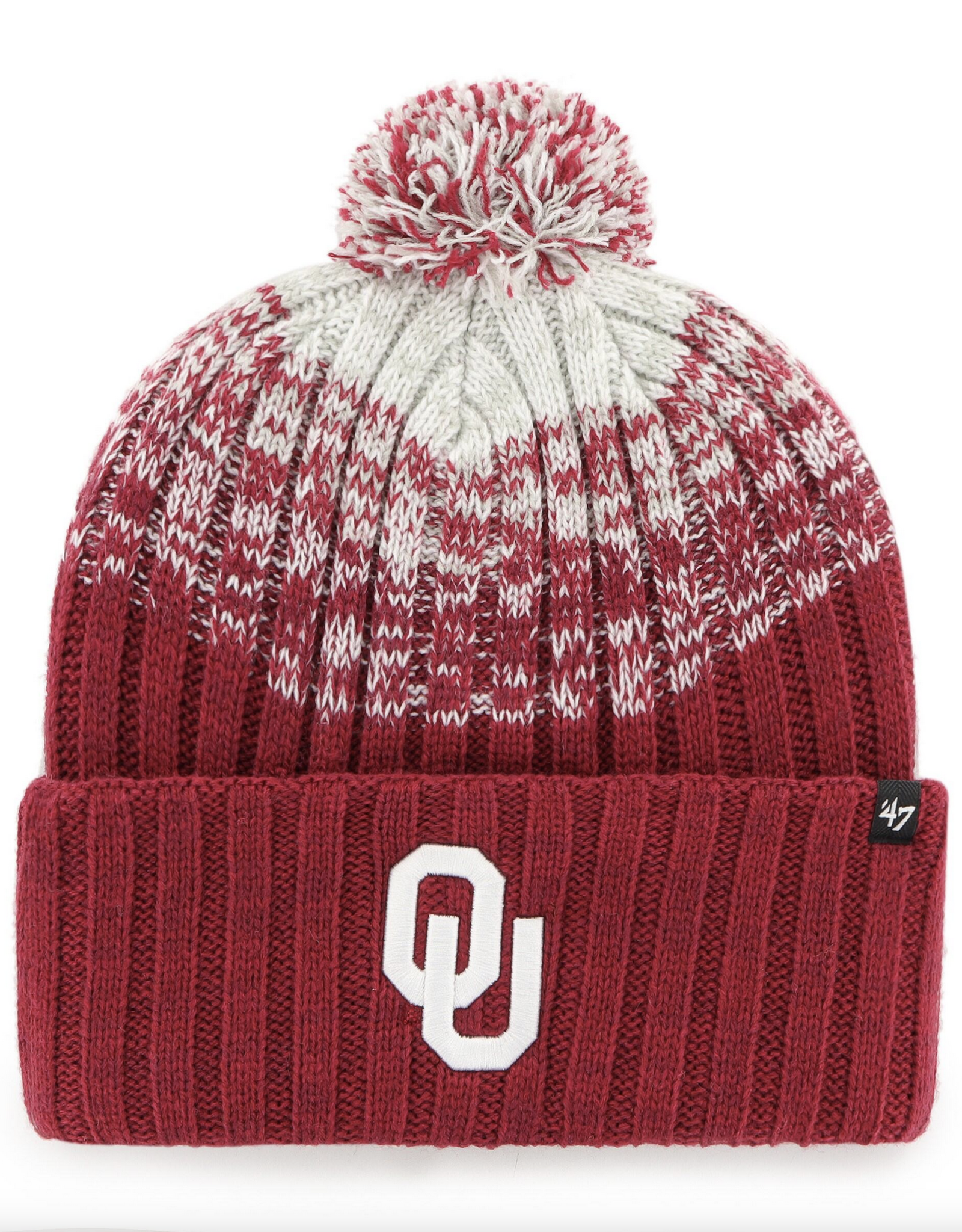 '47 Brand Youth Oklahoma Sooners Dark Red Cascade '47 Cuff Knit w/ Pom