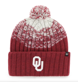'47 Brand Youth Oklahoma Sooners Dark Red Cascade '47 Cuff Knit w/ Pom
