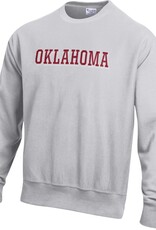 Champion Men's Reverse Weave Silver Gray Twill Oklahoma Crew