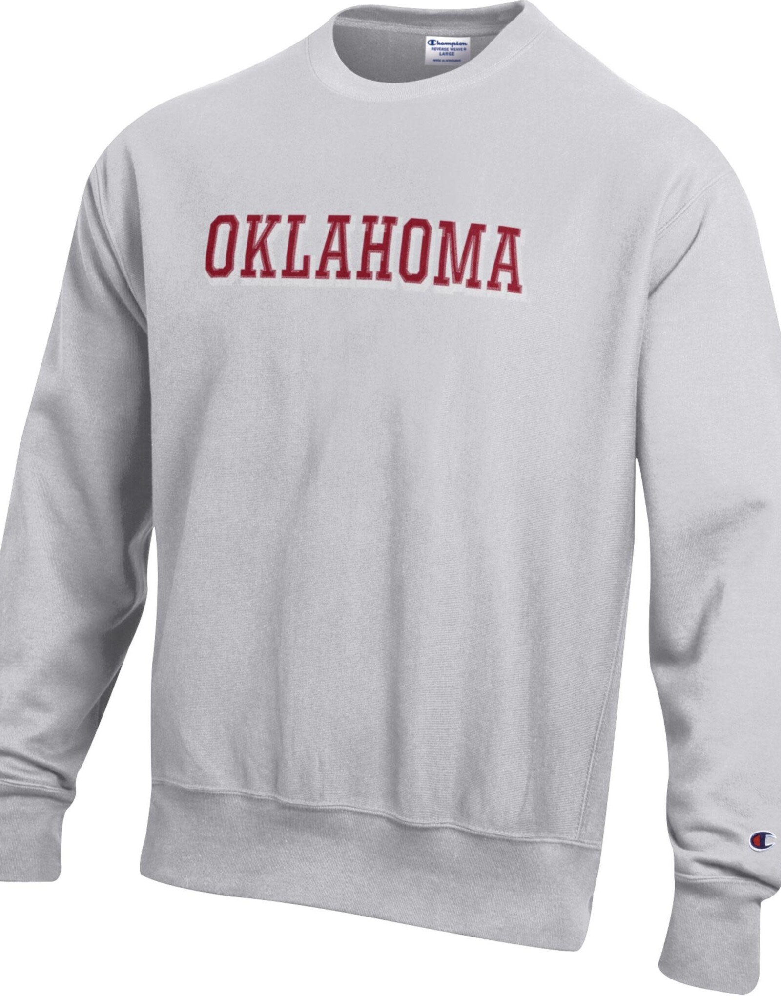 Champion Men's Reverse Weave Silver Gray Twill Oklahoma Crew