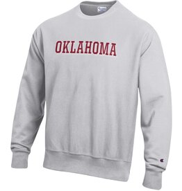 Champion Men's Reverse Weave Silver Gray Twill Oklahoma Crew