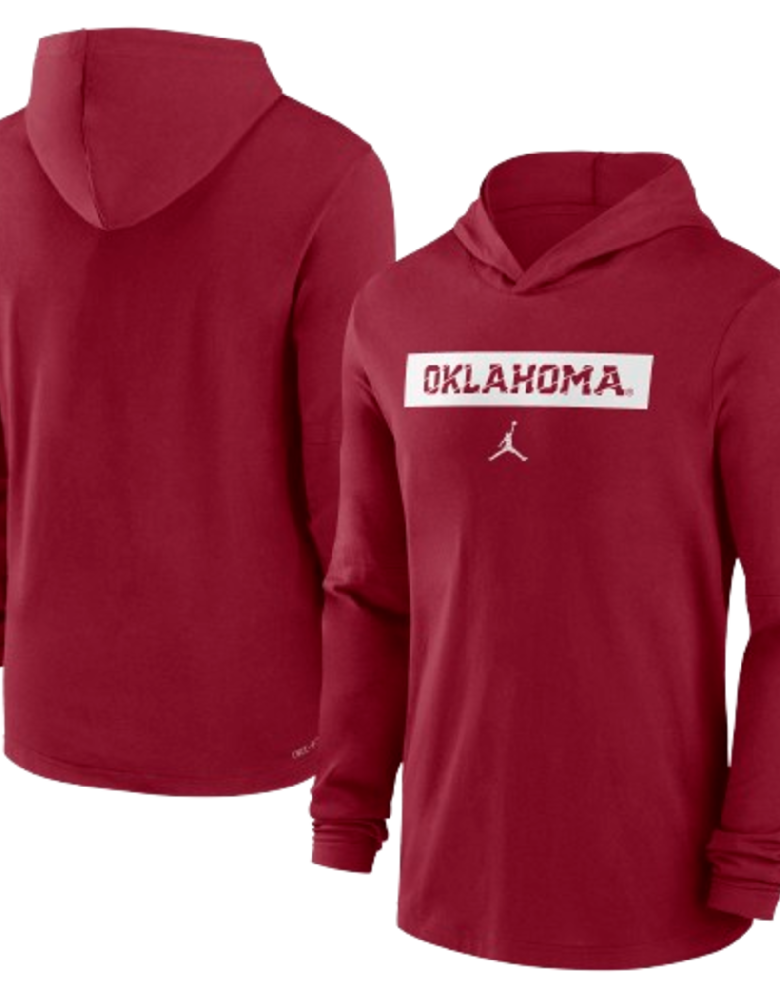 Jordan Men's Jordan Crimson Oklahoma Lightweight LS Hoodie Top