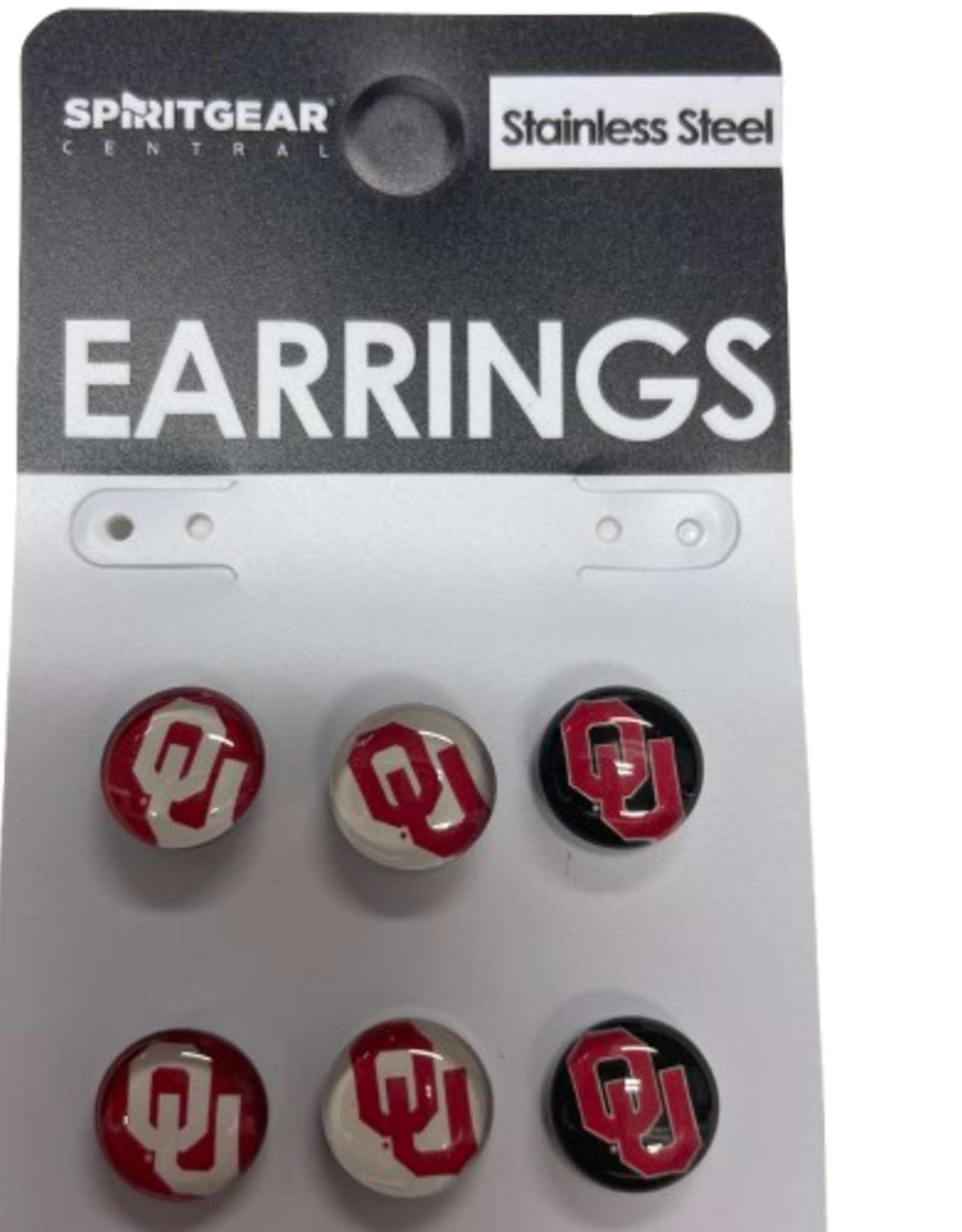 Spirit Gear OU 3pc Set Stud Earrings (Stainless Steel)
