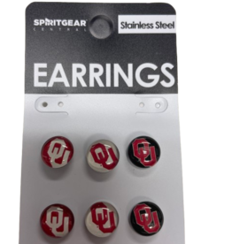 Spirit Gear OU 3pc Set Stud Earrings (Stainless Steel)