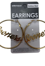 Spirit Gear Sooners Gold Tone Hoop Earring (Stainless Steel)