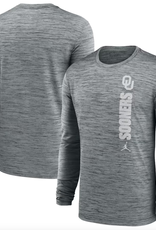 Jordan Youth Jordan Dk. Gray OU Sooners LS DF Velocity Tee