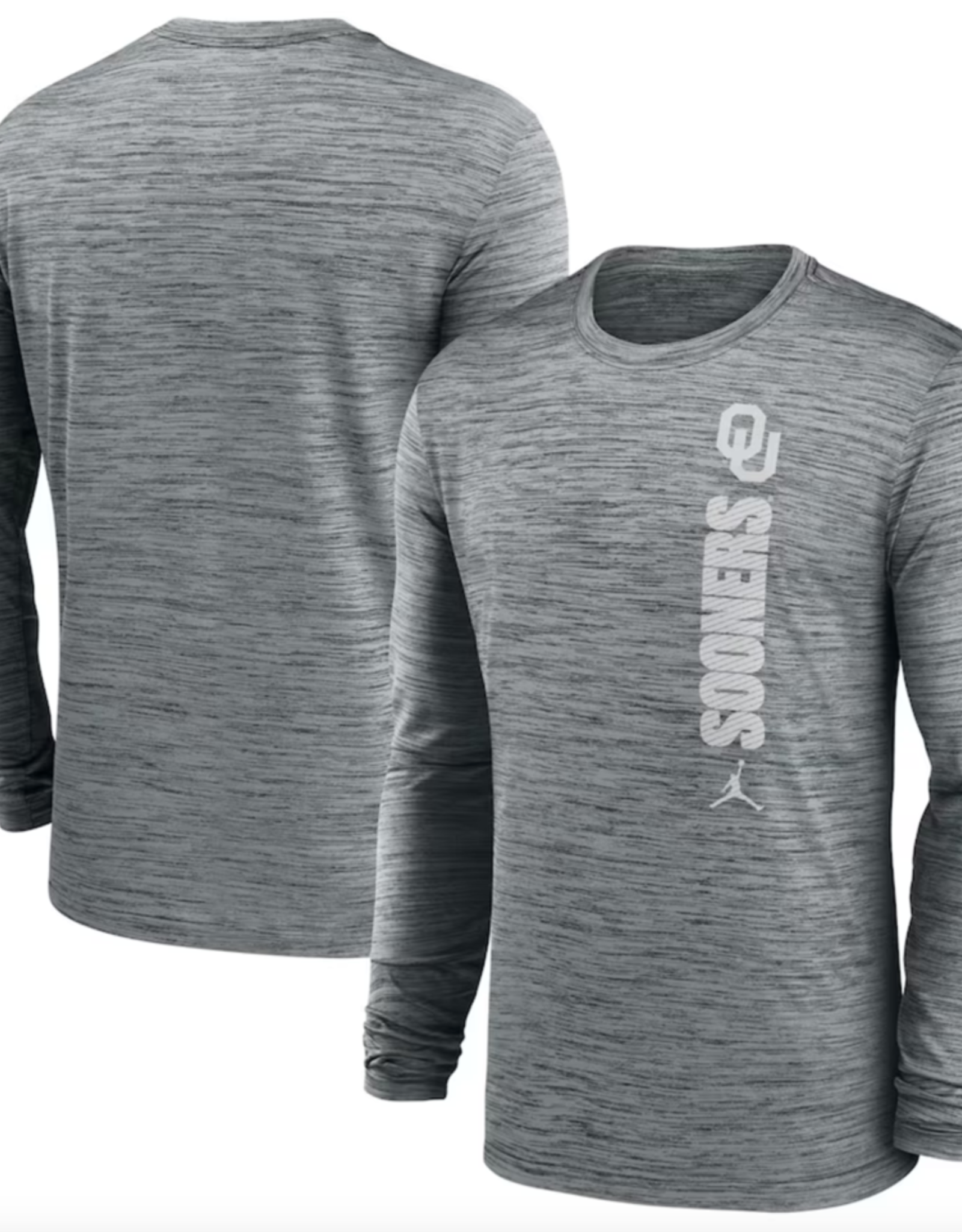Jordan Youth Jordan Dk. Gray OU Sooners LS DF Velocity Tee