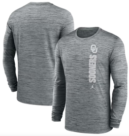 Jordan Youth Jordan Dk. Gray OU Sooners LS DF Velocity Tee