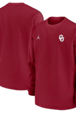 Jordan Men's Jordan OU Crimson Oklahoma Sooners 2024 Sideline Coaches Long Sleeve Top