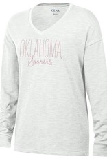 Gear For Sports Womens Oklahoma Sooners LS Slub Tee Winter White