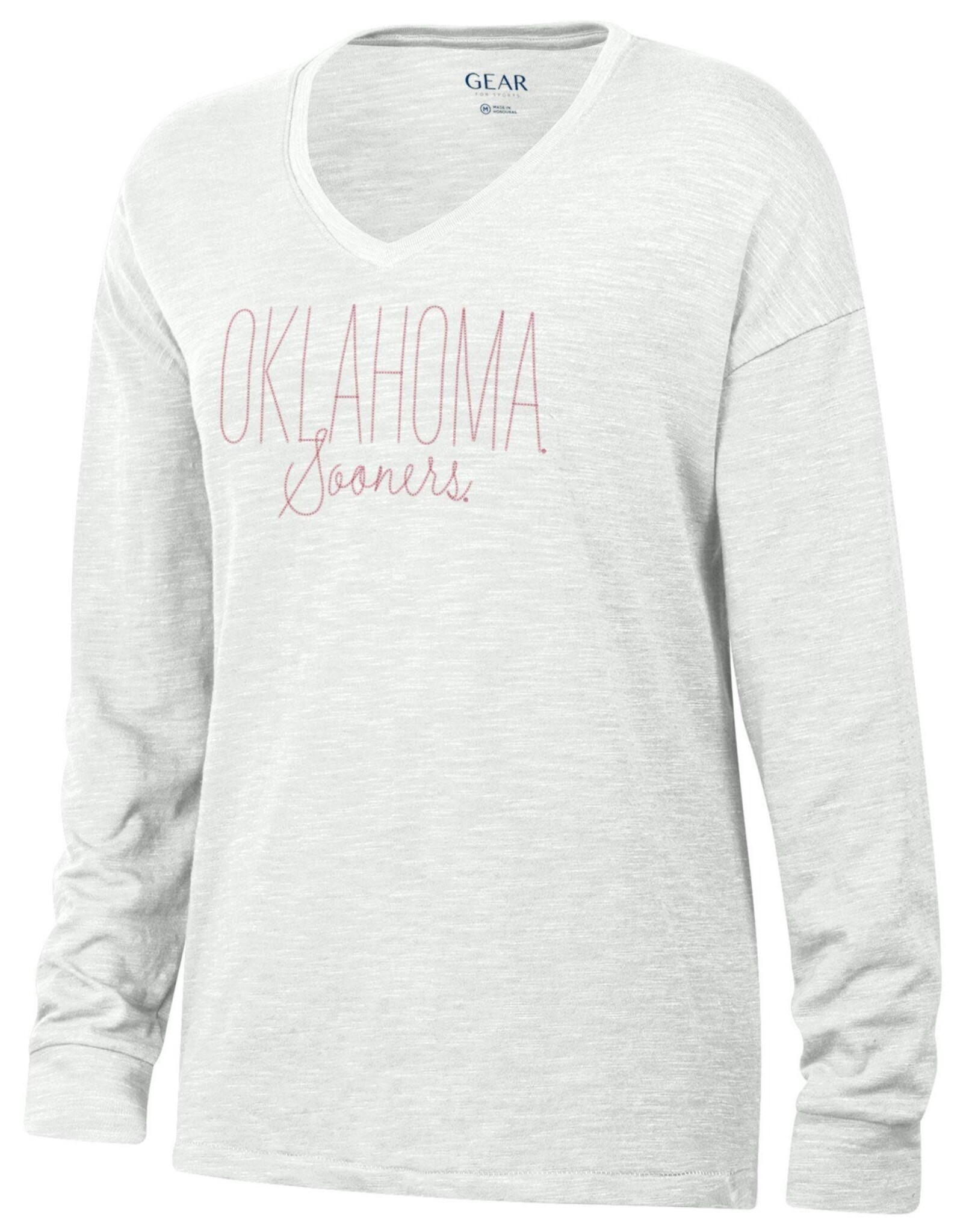 Gear For Sports Womens Oklahoma Sooners LS Slub Tee Winter White