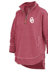 Pressbox Womens OU Sojourn 1/4 Zip Mock-Neck