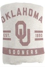 Logo Oklahoma Sooners Oatmeal Sweatshirt Blanket (54" x 84")