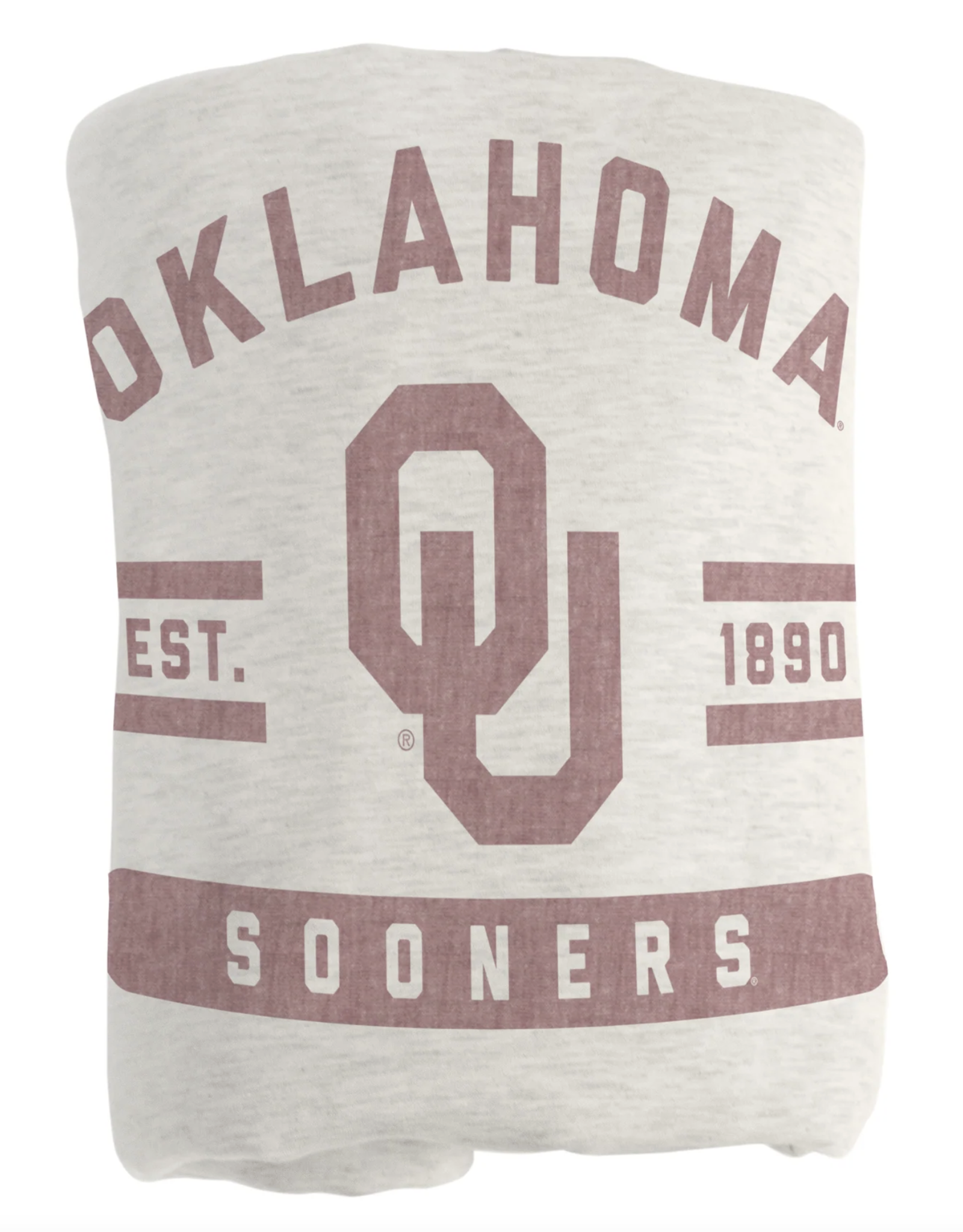 Logo Oklahoma Sooners Oatmeal Sweatshirt Blanket (54" x 84")