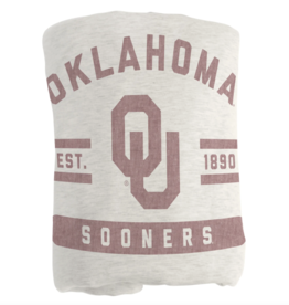 Logo Oklahoma Sooners Oatmeal Sweatshirt Blanket (54" x 84")