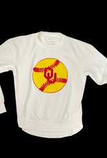 Capri Designs Womens OU Softball Poncho Fleece Crew