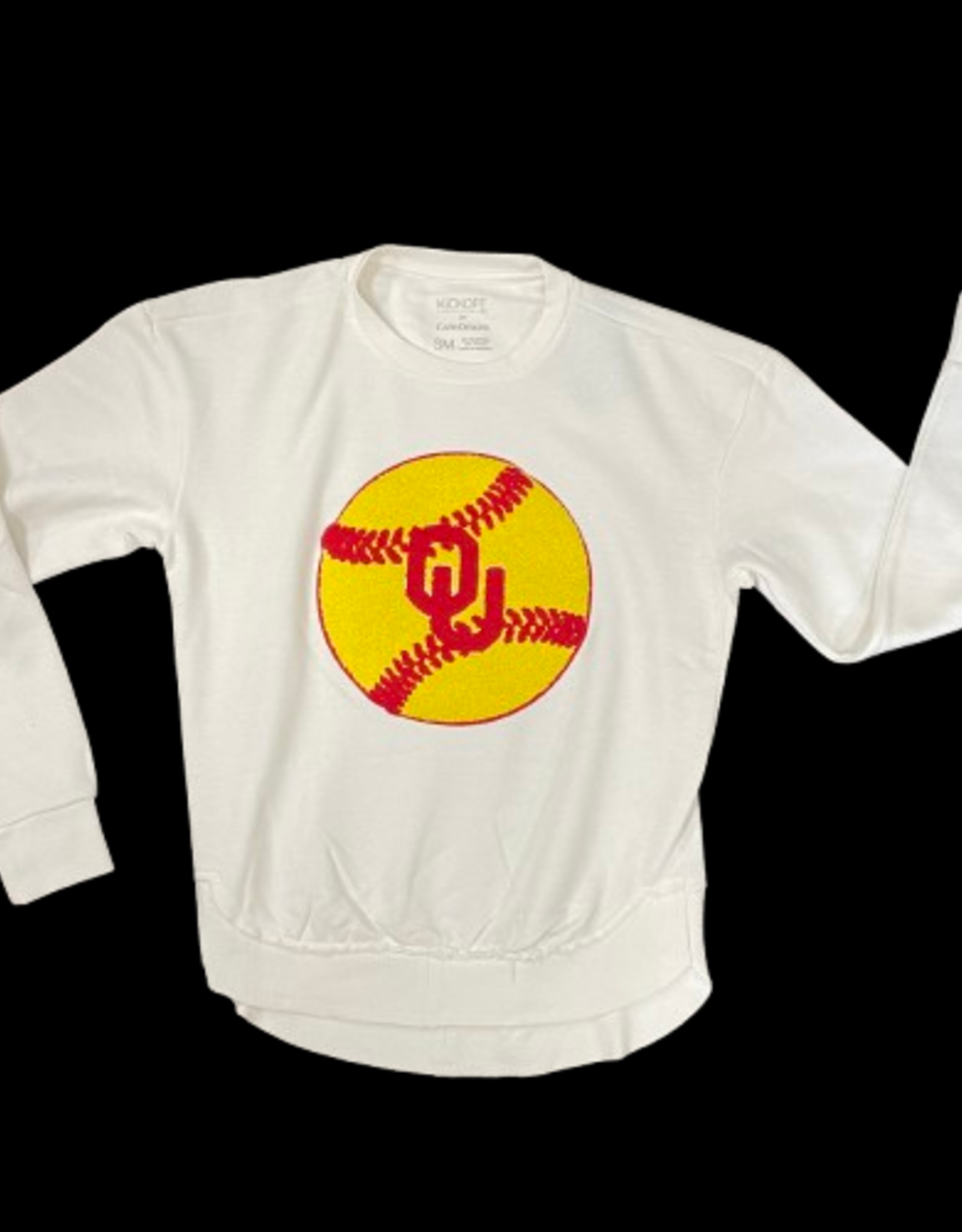 Capri Designs Womens OU Softball Poncho Fleece Crew