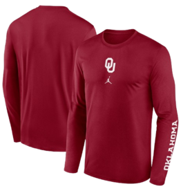 Jordan Men's Jordan OU Legend 2-Hit Center Lock Up LS Tee