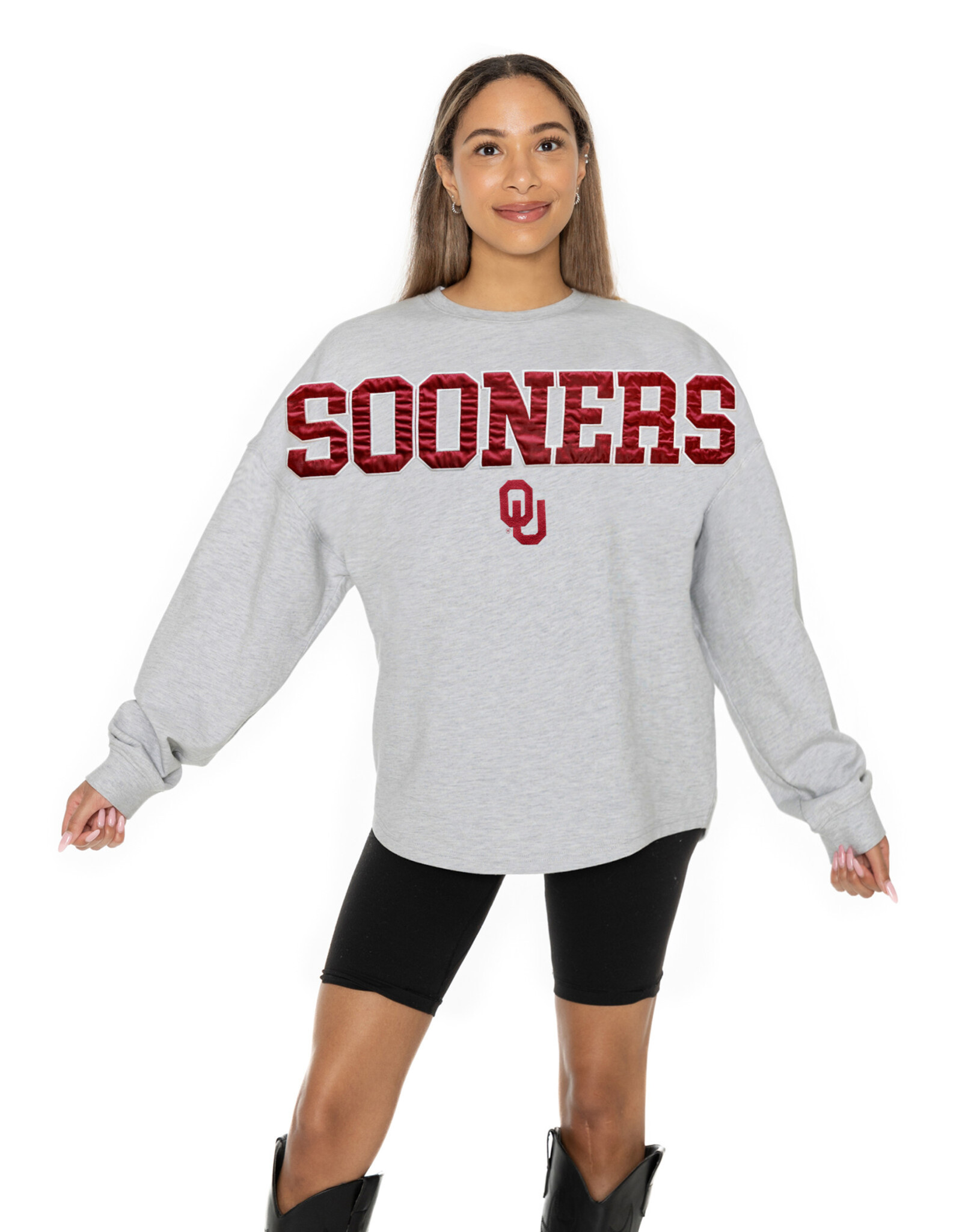 Gameday Couture Womens Sooners Drop Shoulder L/S Tee