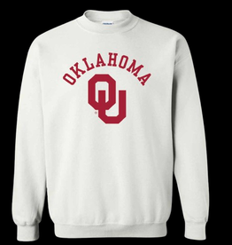 Gildan Oklahoma OU Crewneck Sweatshirt White
