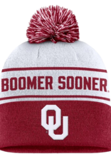 Jordan Men's Jordan OU Boomer Sooner Crimson/White Peak Pom Beanie